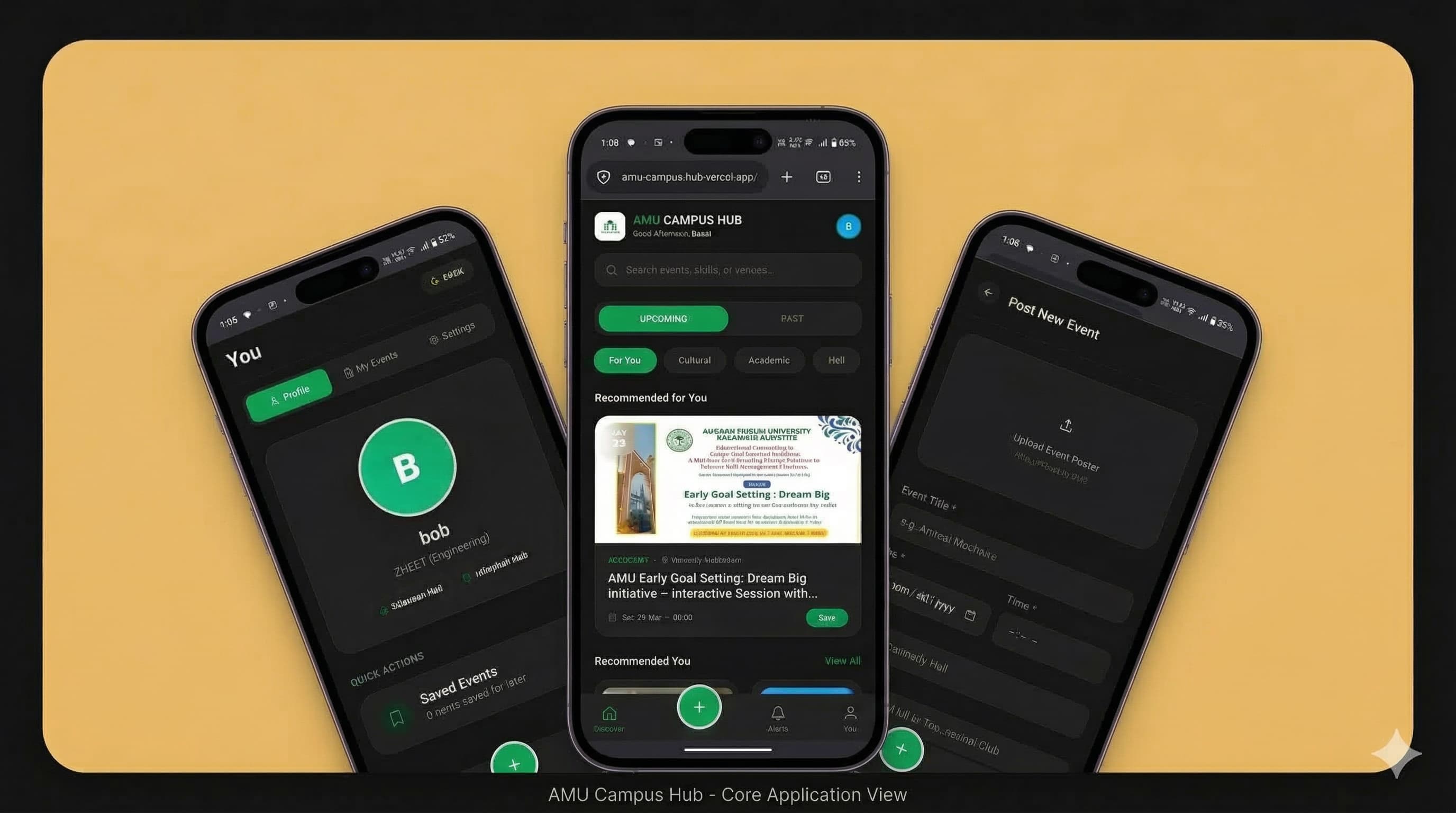 AMU Campus Hub — Core Application View